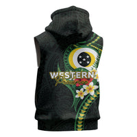 Solomon Islands Western Province Sleeveless Zip Hoodie Polynesian Pattern With Tropical Flowers LT05 - Polynesian Pride