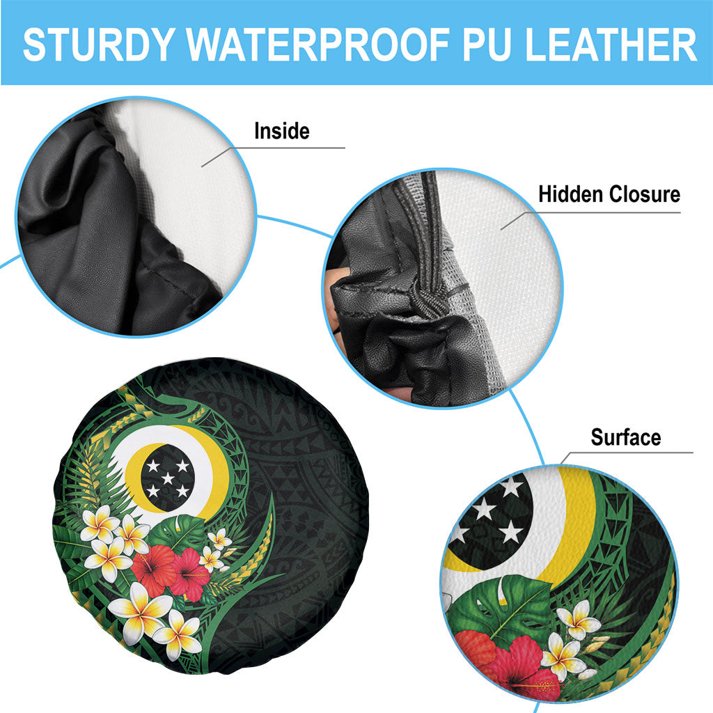 Solomon Islands Western Province Spare Tire Cover Polynesian Pattern With Tropical Flowers LT05 - Polynesian Pride