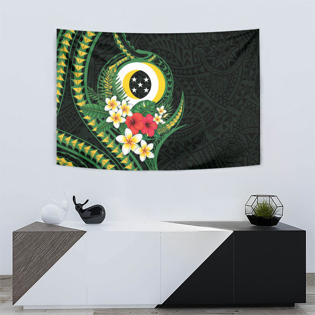 Solomon Islands Western Province Tapestry Polynesian Pattern With Tropical Flowers LT05 - Polynesian Pride