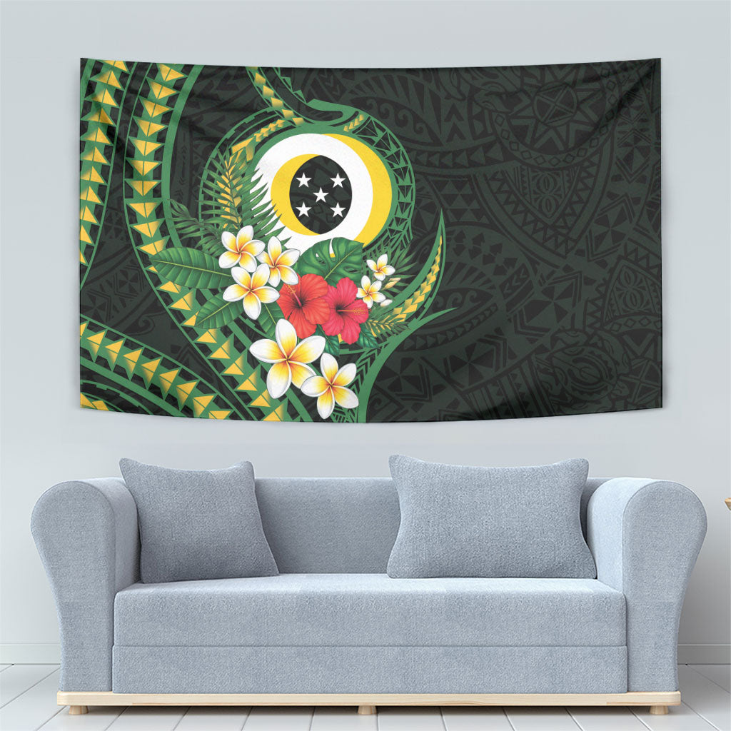 Solomon Islands Western Province Tapestry Polynesian Pattern With Tropical Flowers LT05 - Polynesian Pride