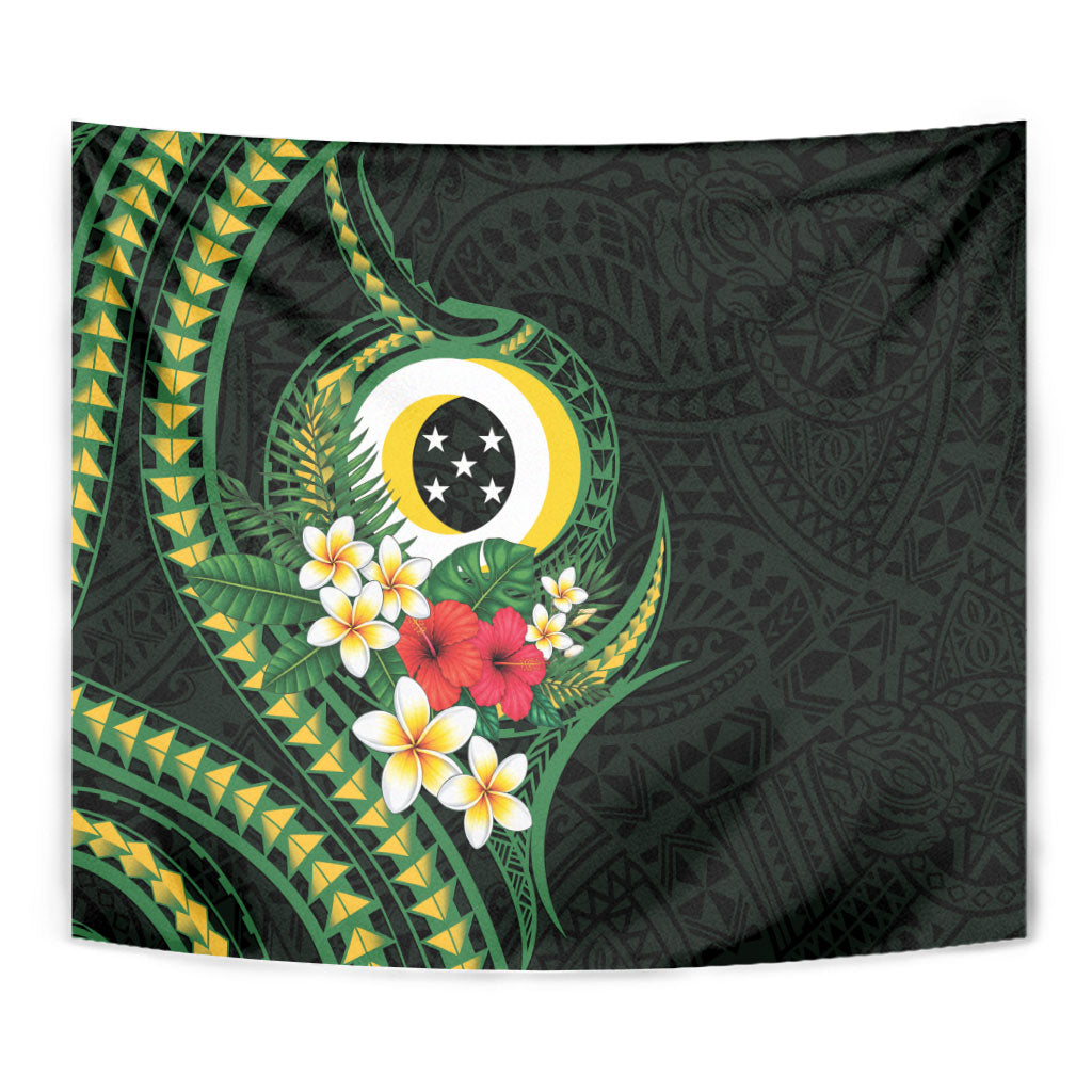 Solomon Islands Western Province Tapestry Polynesian Pattern With Tropical Flowers LT05 - Polynesian Pride