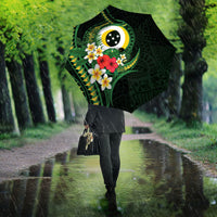Solomon Islands Western Province Umbrella Polynesian Pattern With Tropical Flowers LT05 - Polynesian Pride