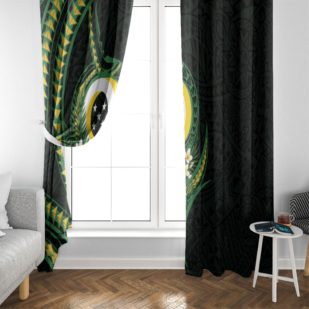 Solomon Islands Western Province Window Curtain Polynesian Pattern With Tropical Flowers LT05 - Polynesian Pride