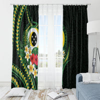 Solomon Islands Western Province Window Curtain Polynesian Pattern With Tropical Flowers LT05 - Polynesian Pride