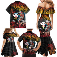 Hawaii And Japan Family Matching Mermaid Dress and Hawaiian Shirt Koi Fish With Kanaka Maoli LT05 - Polynesian Pride