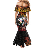 Hawaii And Japan Family Matching Mermaid Dress and Hawaiian Shirt Koi Fish With Kanaka Maoli LT05 - Polynesian Pride