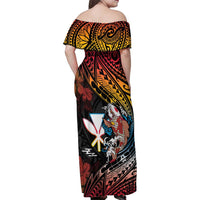 Hawaii And Japan Family Matching Off Shoulder Maxi Dress and Hawaiian Shirt Koi Fish With Kanaka Maoli LT05 - Polynesian Pride