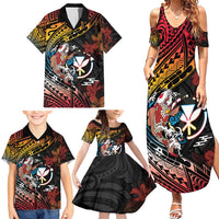 Hawaii And Japan Family Matching Summer Maxi Dress and Hawaiian Shirt Koi Fish With Kanaka Maoli LT05 - Polynesian Pride