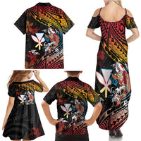 Hawaii And Japan Family Matching Summer Maxi Dress and Hawaiian Shirt Koi Fish With Kanaka Maoli LT05 - Polynesian Pride