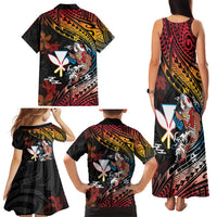 Hawaii And Japan Family Matching Tank Maxi Dress and Hawaiian Shirt Koi Fish With Kanaka Maoli LT05 - Polynesian Pride