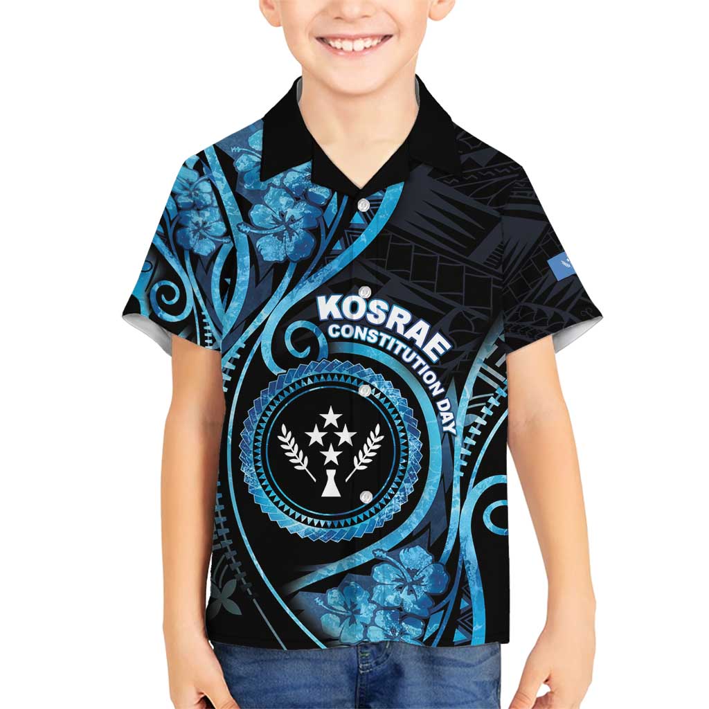 Personalised Kosrae Constitution Day Family Matching Summer Maxi Dress and Hawaiian Shirt Ocean Floral Pattern