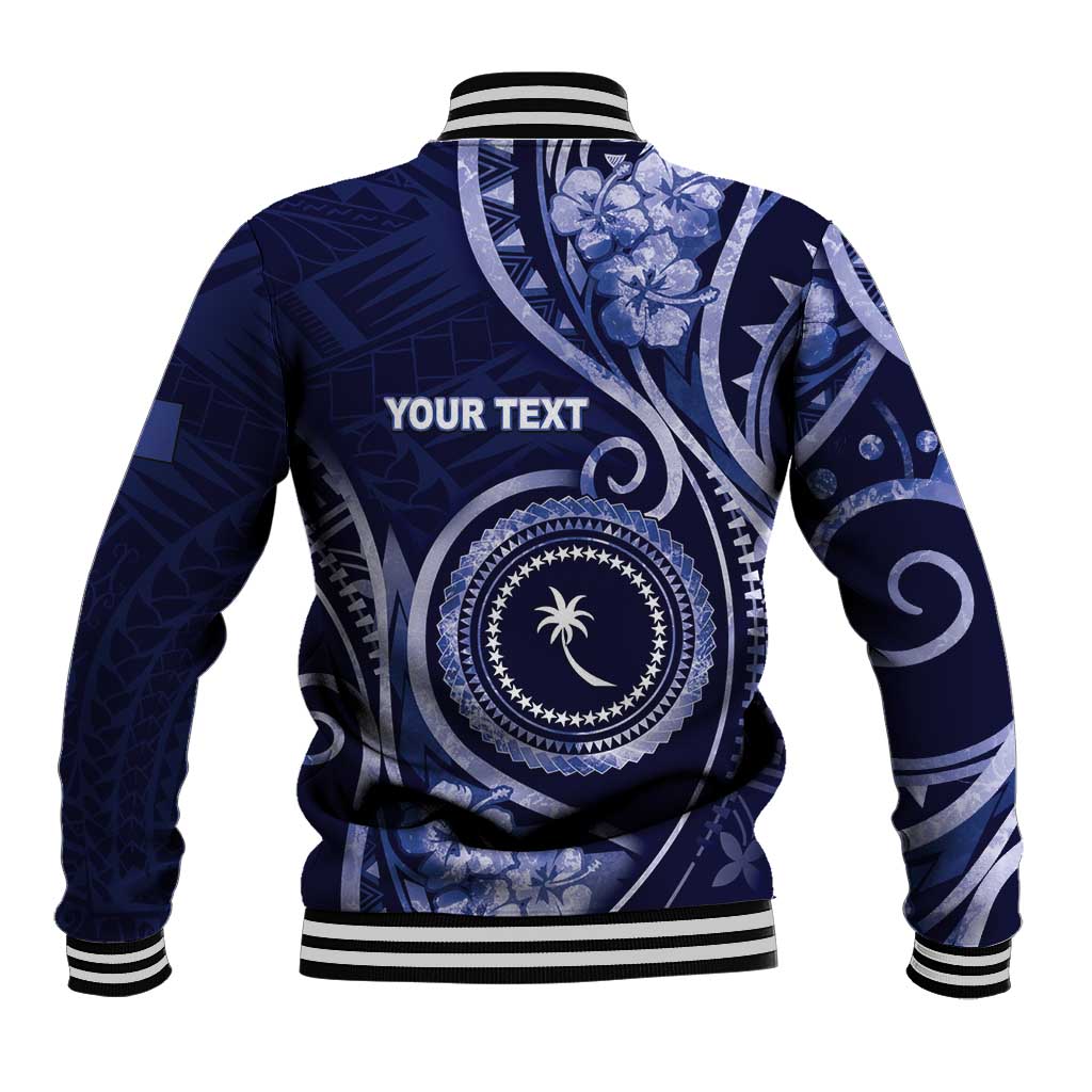 Personalised FSM Chuuk Baseball Jacket Ocean Floral Pattern LT05 - Polynesian Pride