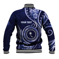 Personalised FSM Chuuk Baseball Jacket Ocean Floral Pattern LT05 - Polynesian Pride