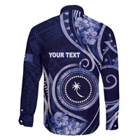Personalised FSM Chuuk Family Matching Off The Shoulder Long Sleeve Dress and Hawaiian Shirt Ocean Floral Pattern LT05 - Polynesian Pride