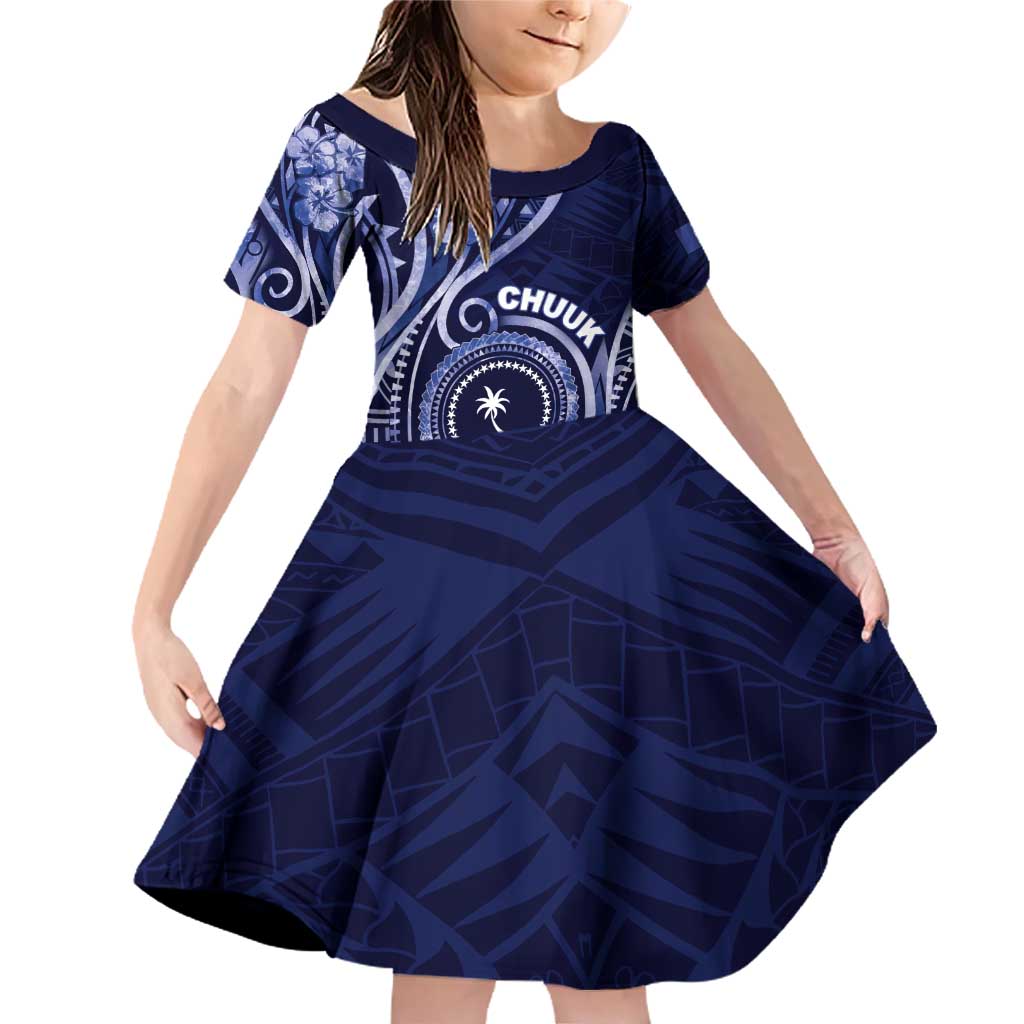 Personalised FSM Chuuk Family Matching Off Shoulder Short Dress and Hawaiian Shirt Ocean Floral Pattern