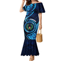 Personalised FSM Pohnpei Family Matching Mermaid Dress and Hawaiian Shirt Ocean Floral Pattern