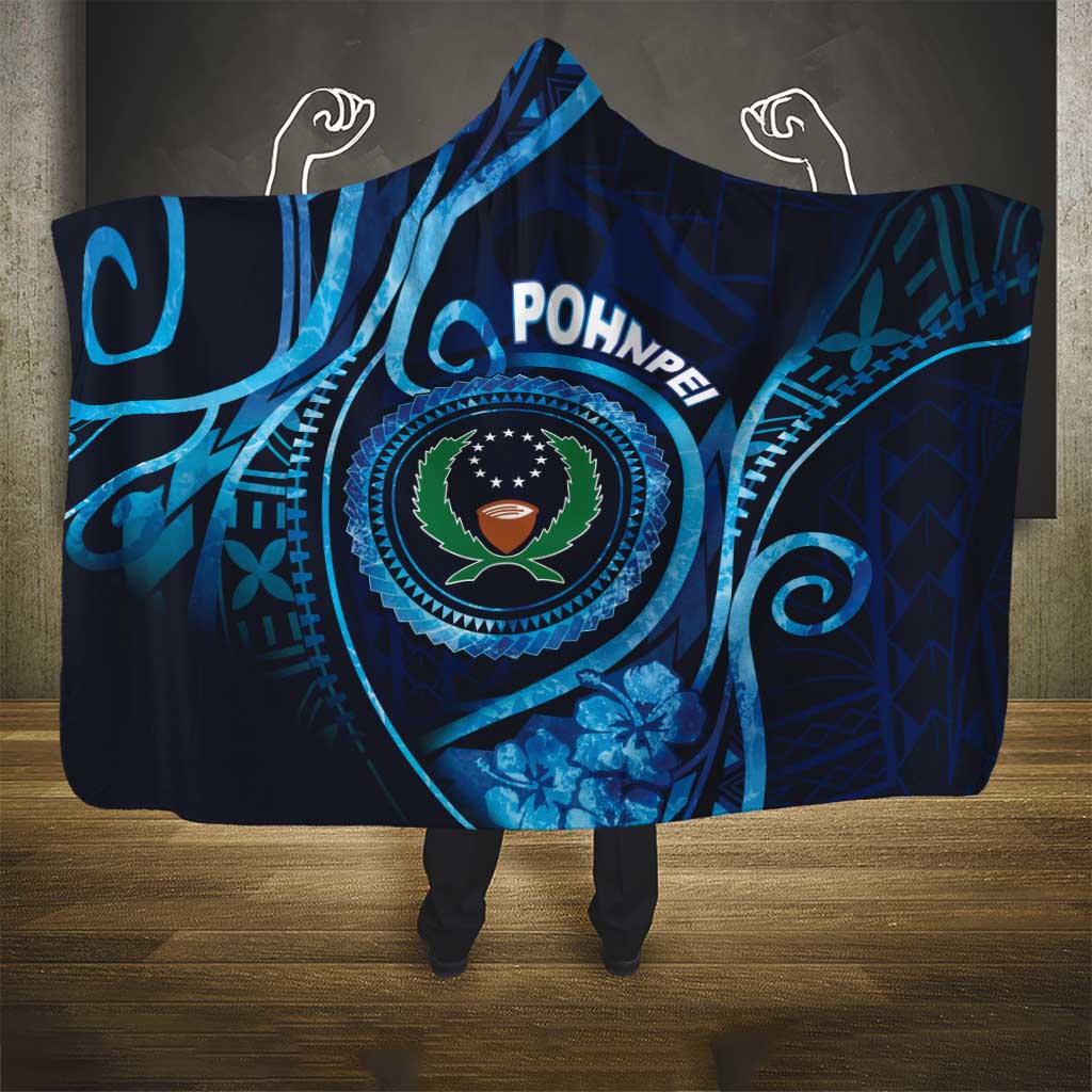 FSM Pohnpei Hooded Blanket Ocean Floral Pattern LT05 - Polynesian Pride