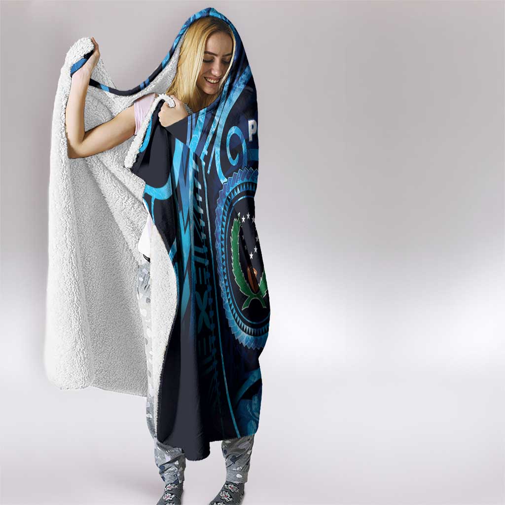 FSM Pohnpei Hooded Blanket Ocean Floral Pattern LT05 - Polynesian Pride
