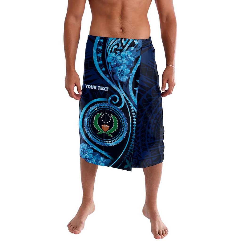 Personalised FSM Pohnpei Lavalava Ocean Floral Pattern LT05 Blue - Polynesian Pride