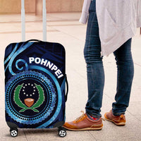 FSM Pohnpei Luggage Cover Ocean Floral Pattern LT05 Blue - Polynesian Pride