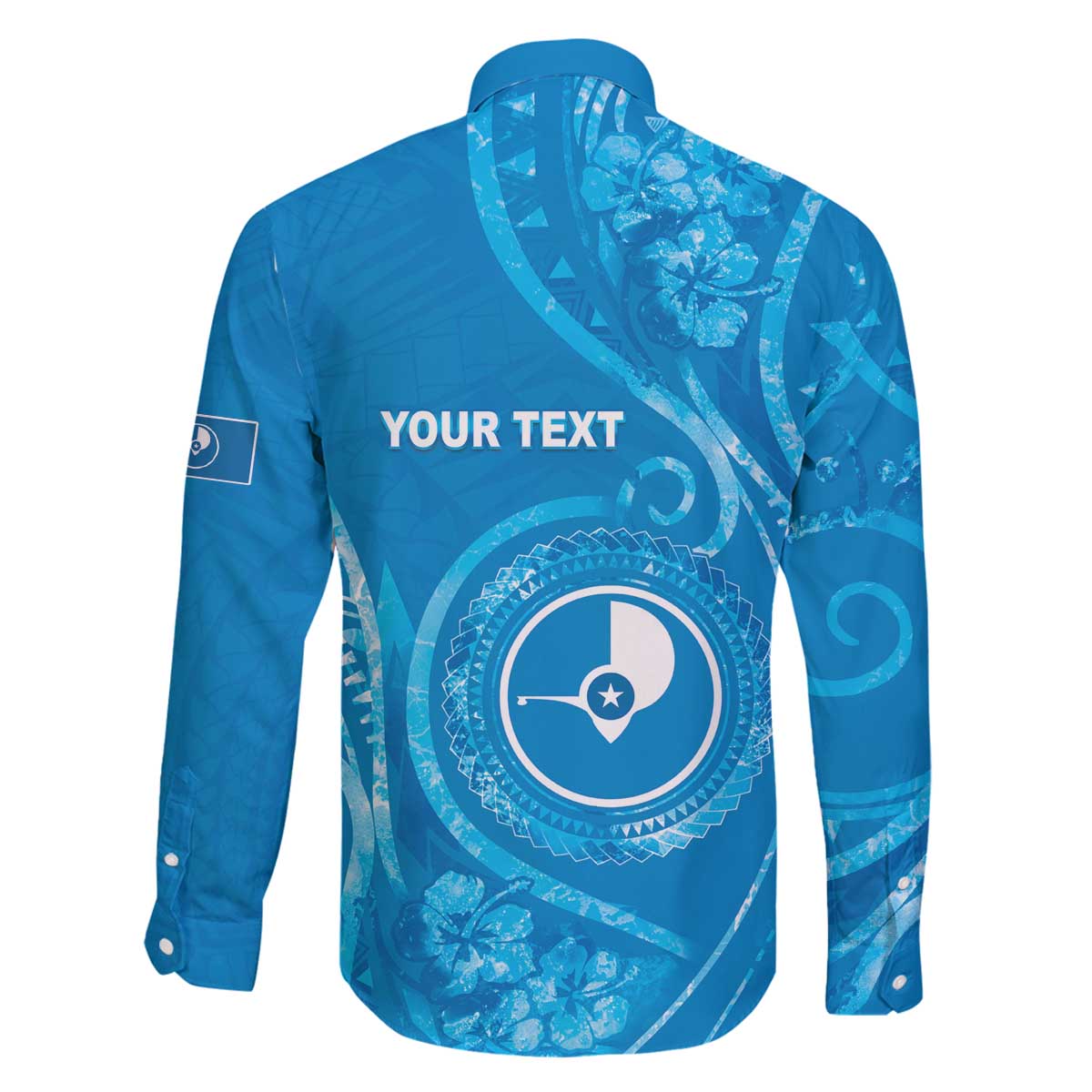 Personalised FSM Yap Family Matching Off The Shoulder Long Sleeve Dress and Hawaiian Shirt Ocean Floral Pattern LT05 - Polynesian Pride
