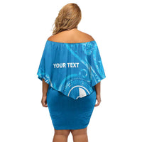 Personalised FSM Yap Family Matching Off Shoulder Short Dress and Hawaiian Shirt Ocean Floral Pattern
