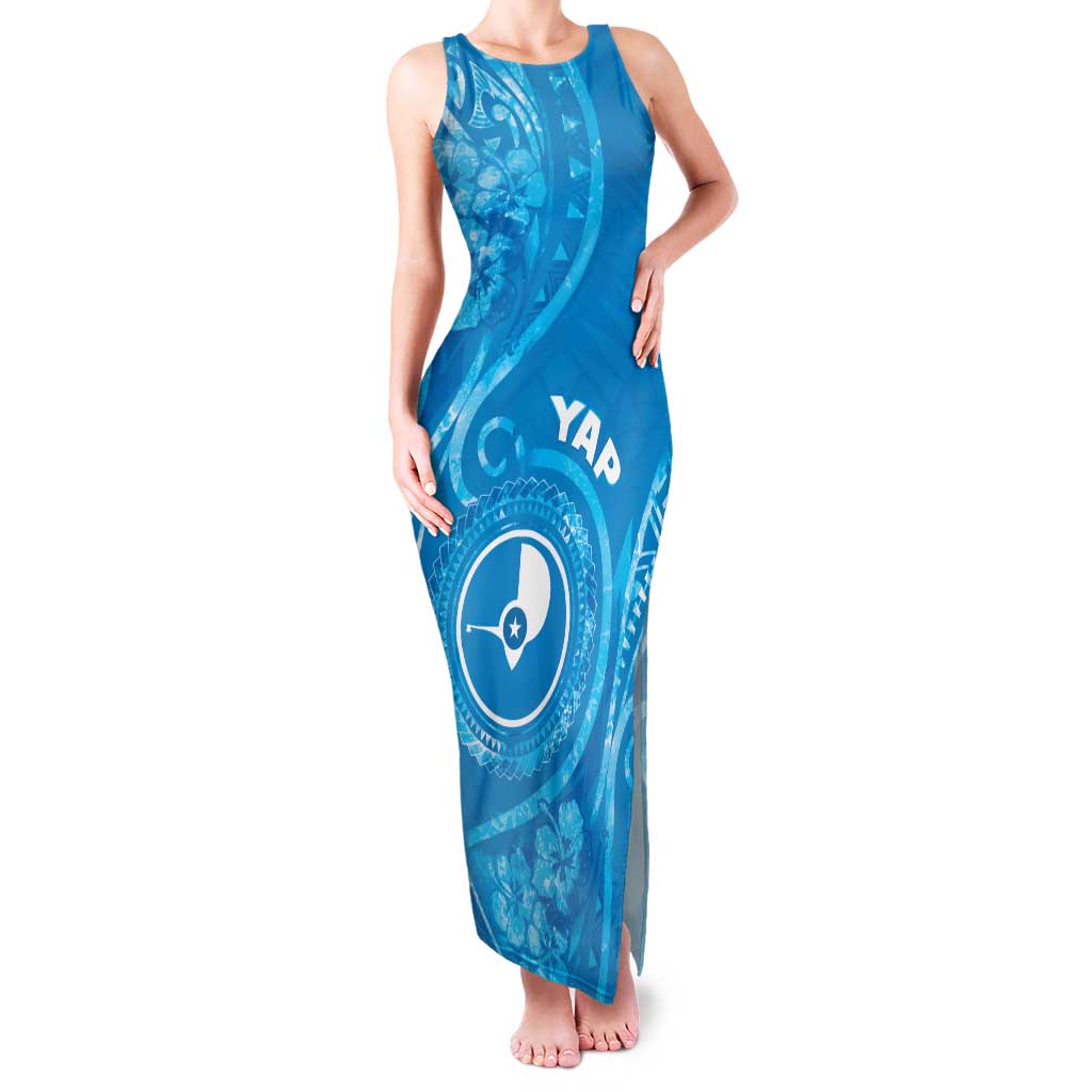 Personalised FSM Yap Family Matching Tank Maxi Dress and Hawaiian Shirt Ocean Floral Pattern