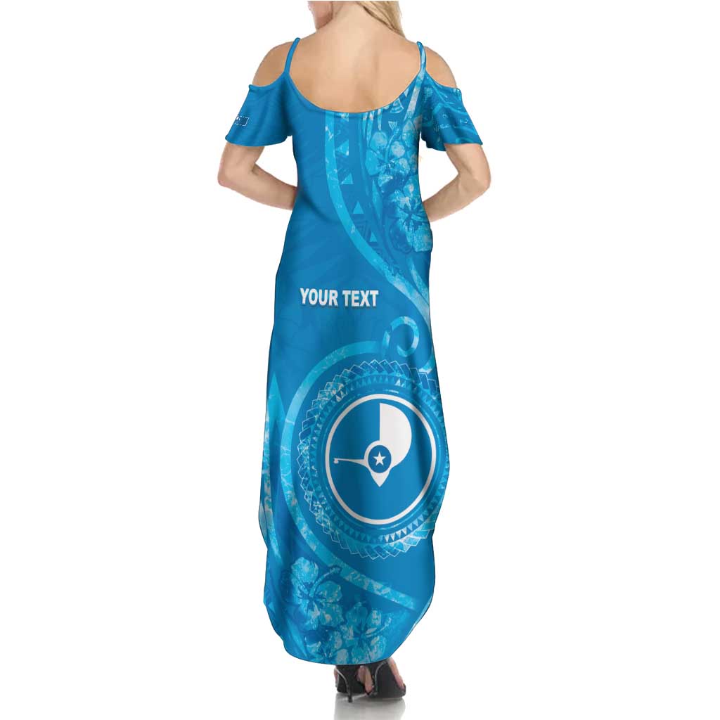 Personalised FSM Yap Summer Maxi Dress Ocean Floral Pattern