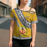 Personalised Anastasis College Cross Shoulder Shirt Tonga Unique Style - Polynesian Pride