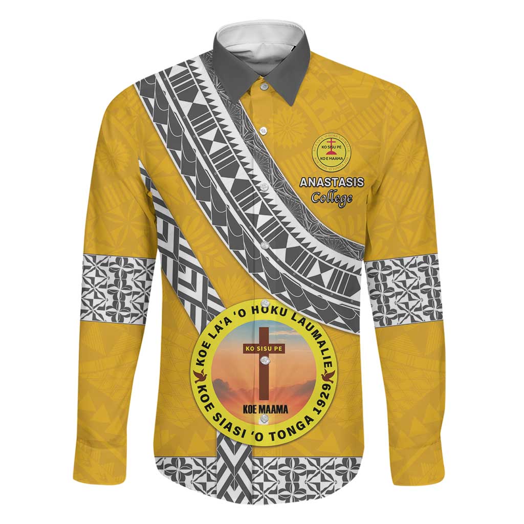 Personalised Anastasis College Family Matching Off Shoulder Maxi Dress and Hawaiian Shirt Tonga Unique Style - Polynesian Pride