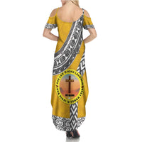 Personalised Anastasis College Family Matching Summer Maxi Dress and Hawaiian Shirt Tonga Unique Style - Polynesian Pride