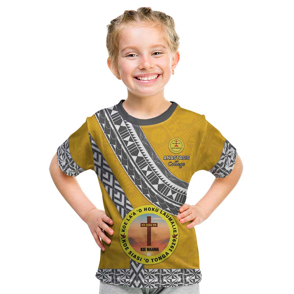 Personalised Anastasis College Kid T Shirt Tonga Unique Style - Polynesian Pride