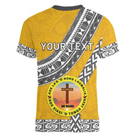 Personalised Anastasis College Women V-Neck T-Shirt Tonga Unique Style - Polynesian Pride