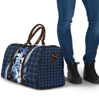 Hawaii Ukulele Travel Bag Tropical Flowers With Palaka Effect Blue Version - Polynesian Pride