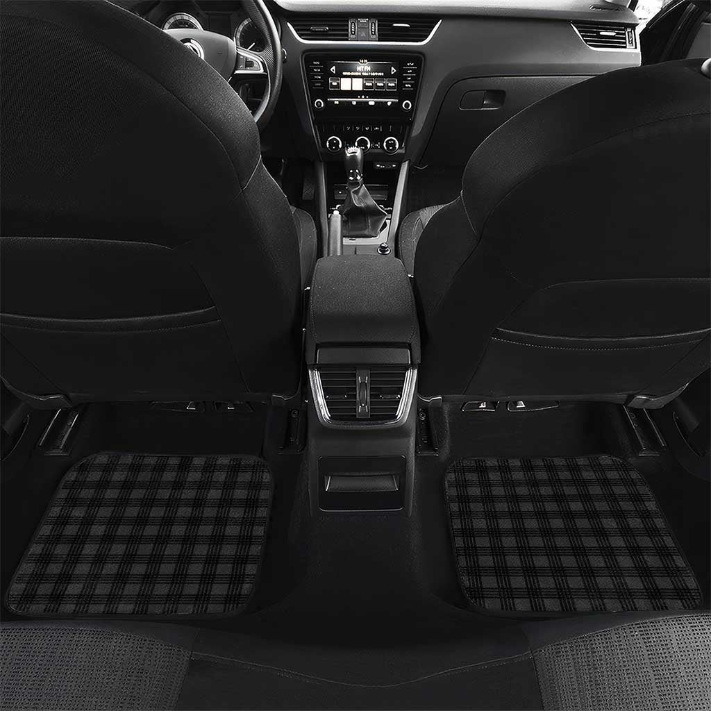 Hawaii Ukulele Car Mats Tropical Flowers With Palaka Effect Black Version - Polynesian Pride