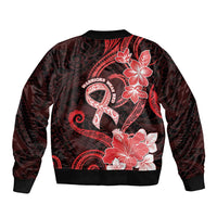Heart Health Awareness Bomber Jacket Warrior Wears Red Polynesian Style