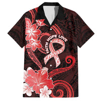 Heart Health Awareness Family Matching Off Shoulder Maxi Dress and Hawaiian Shirt Warrior Wears Red Polynesian Style LT05 Dad's Shirt - Short Sleeve Red - Polynesian Pride