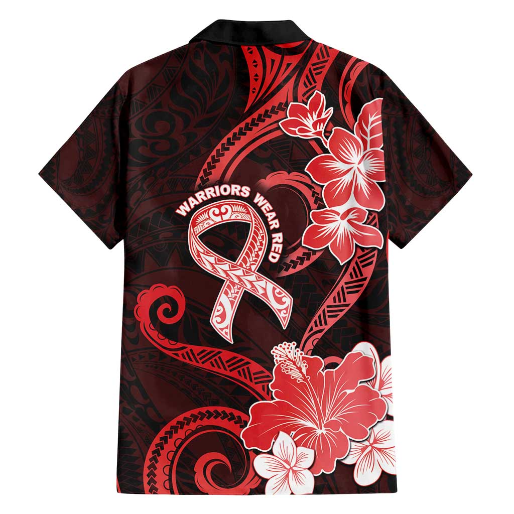 Heart Health Awareness Family Matching Off Shoulder Short Dress and Hawaiian Shirt Warrior Wears Red Polynesian Style LT05 - Polynesian Pride