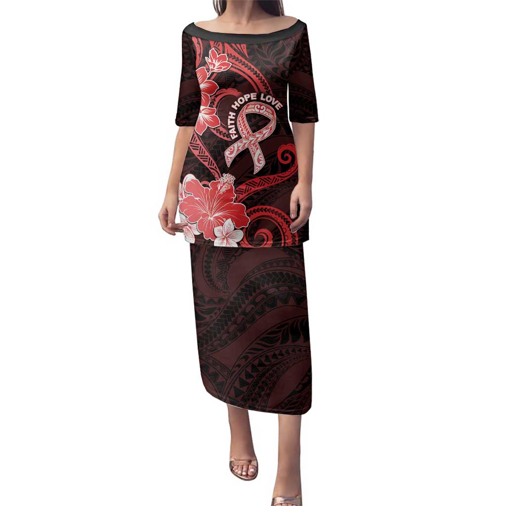 Heart Health Awareness Family Matching Puletasi and Hawaiian Shirt Warrior Wears Red Polynesian Style LT05 Mom's Dress Red - Polynesian Pride