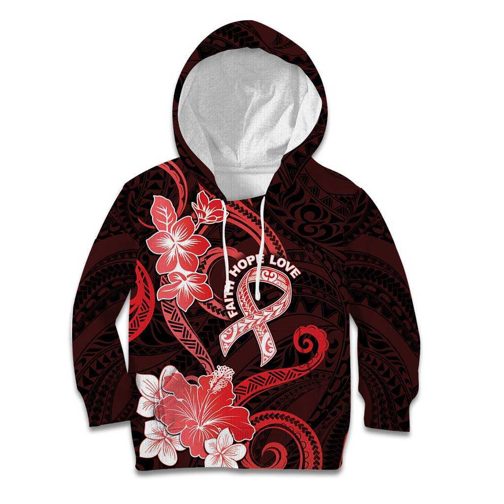 Heart Health Awareness Kid Hoodie Warrior Wears Red Polynesian Style LT05 Hoodie Red - Polynesian Pride