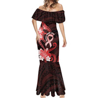 Heart Health Awareness Mermaid Dress Warrior Wears Red Polynesian Style