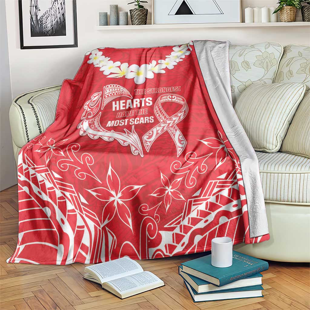 Heart Health Awareness Blanket Polynesian Red Ribbon LT05 Red - Polynesian Pride