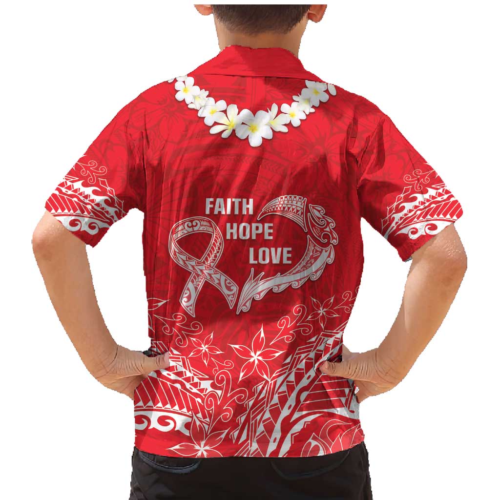 Heart Health Awareness Family Matching Mermaid Dress and Hawaiian Shirt Polynesian Red Ribbon LT05 - Polynesian Pride