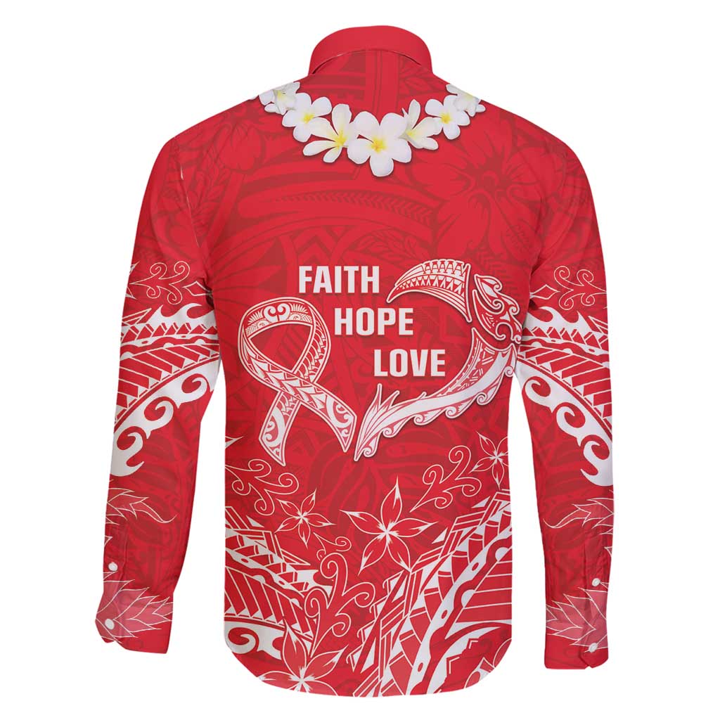 Heart Health Awareness Family Matching Mermaid Dress and Hawaiian Shirt Polynesian Red Ribbon LT05 - Polynesian Pride