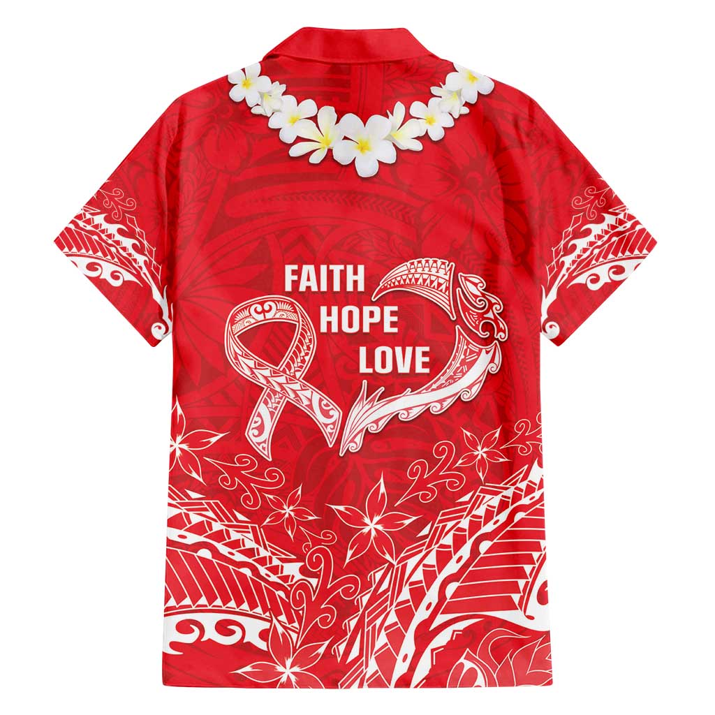 Heart Health Awareness Family Matching Off Shoulder Short Dress and Hawaiian Shirt Polynesian Red Ribbon LT05 - Polynesian Pride