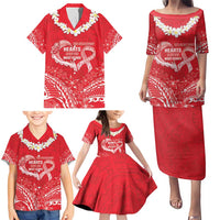 Heart Health Awareness Family Matching Puletasi and Hawaiian Shirt Polynesian Red Ribbon LT05 - Polynesian Pride