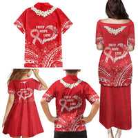 Heart Health Awareness Family Matching Puletasi and Hawaiian Shirt Polynesian Red Ribbon LT05 - Polynesian Pride