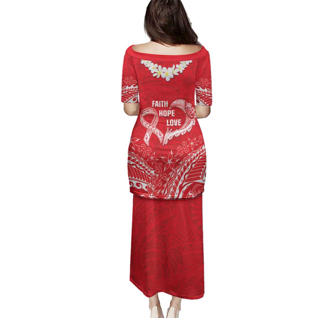 Heart Health Awareness Family Matching Puletasi and Hawaiian Shirt Polynesian Red Ribbon LT05 - Polynesian Pride