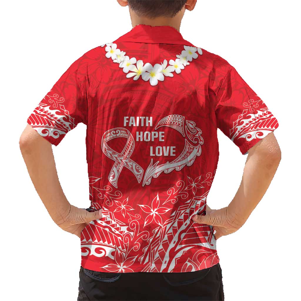 Heart Health Awareness Family Matching Short Sleeve Bodycon Dress and Hawaiian Shirt Polynesian Red Ribbon LT05 - Polynesian Pride