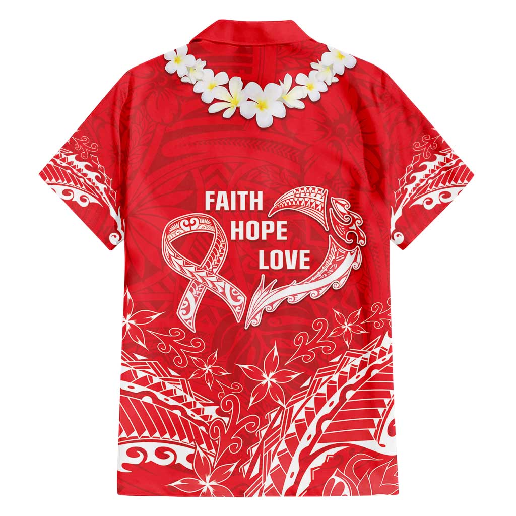 Heart Health Awareness Family Matching Short Sleeve Bodycon Dress and Hawaiian Shirt Polynesian Red Ribbon LT05 - Polynesian Pride